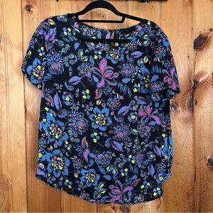 Attention Black Floral Women's Blouse